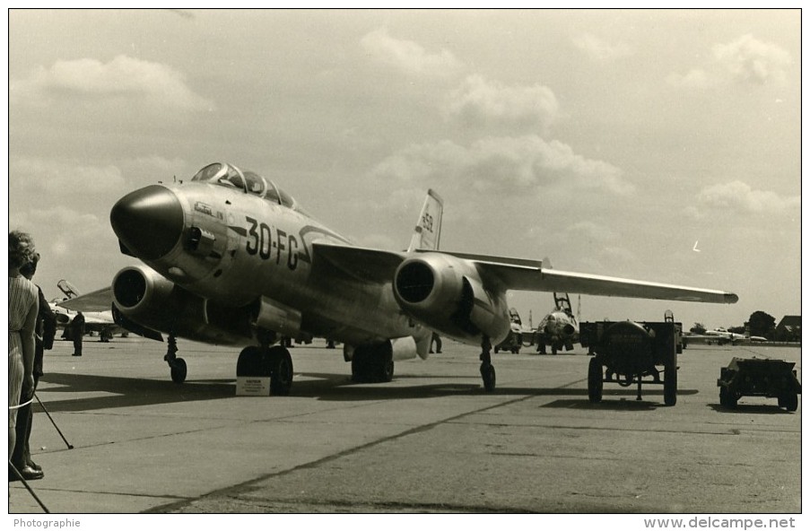 France Avion Vautour II Sud Aviation Militaire Ancienne Photo 1960 - Aviation