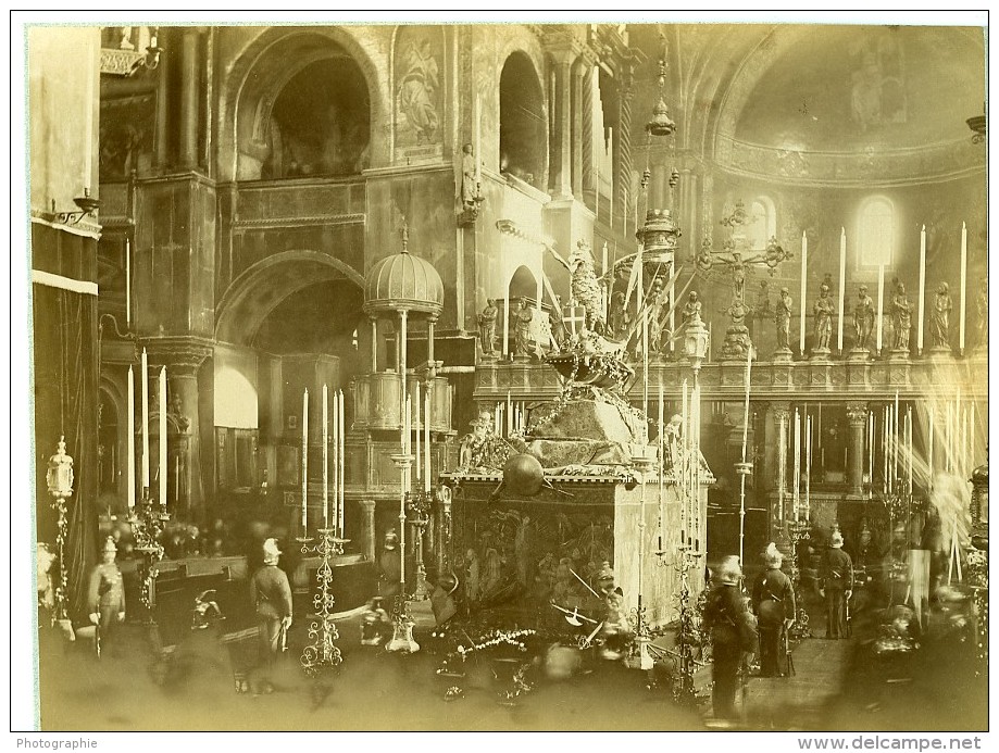 Italie Venise Basilique Cathédrale Saint-Marc Catafalque Ancienne Photo 1890 - Old (before 1900)