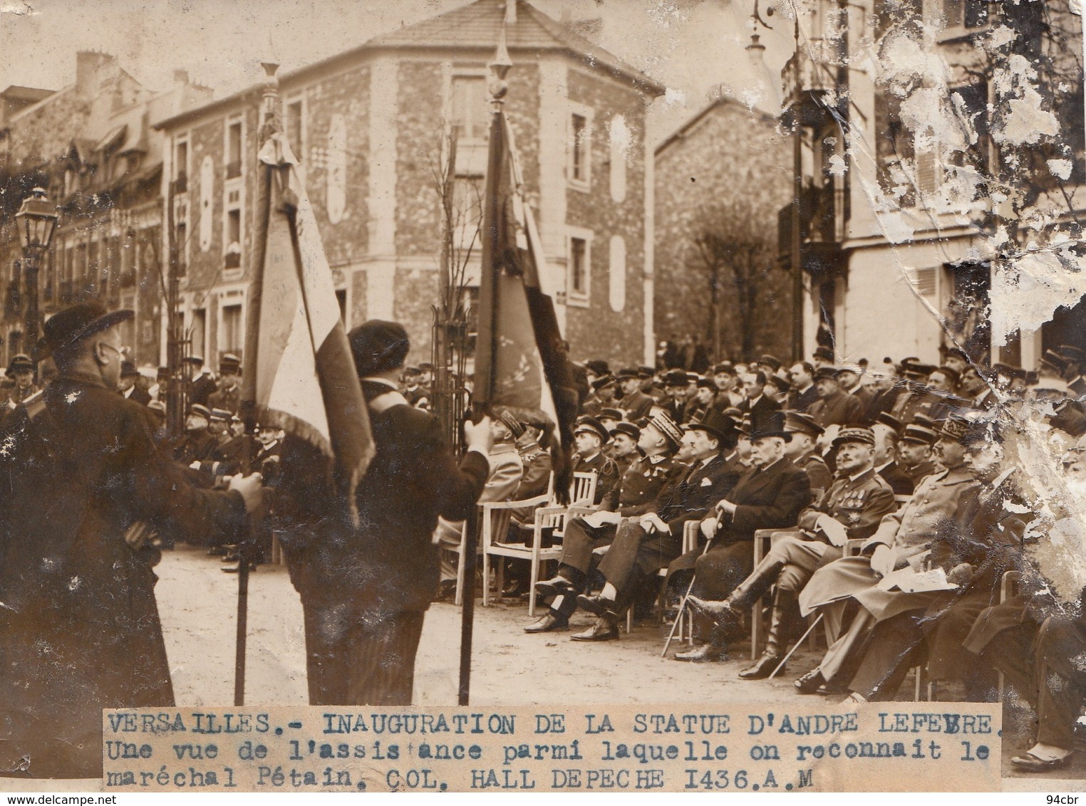 PHOTO ORIGINALE ( 12X17) VERSAILLES Inauguration De La Statue D André Lefevre (marechal Petain) (b.bur) - Célébrités