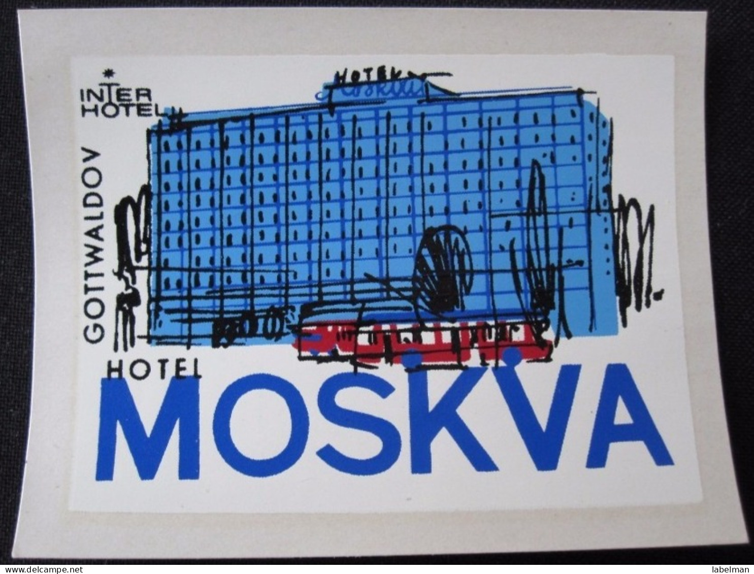 HOTEL CAMPING INN MOSKVA GOTTWALDOV CSSR CZECH REPUBLIC CZECHOSLOVAKIA LUGGAGE LABEL ETIQUETTE AUFKLEBER DECAL STICKER - Etiketten Van Hotels