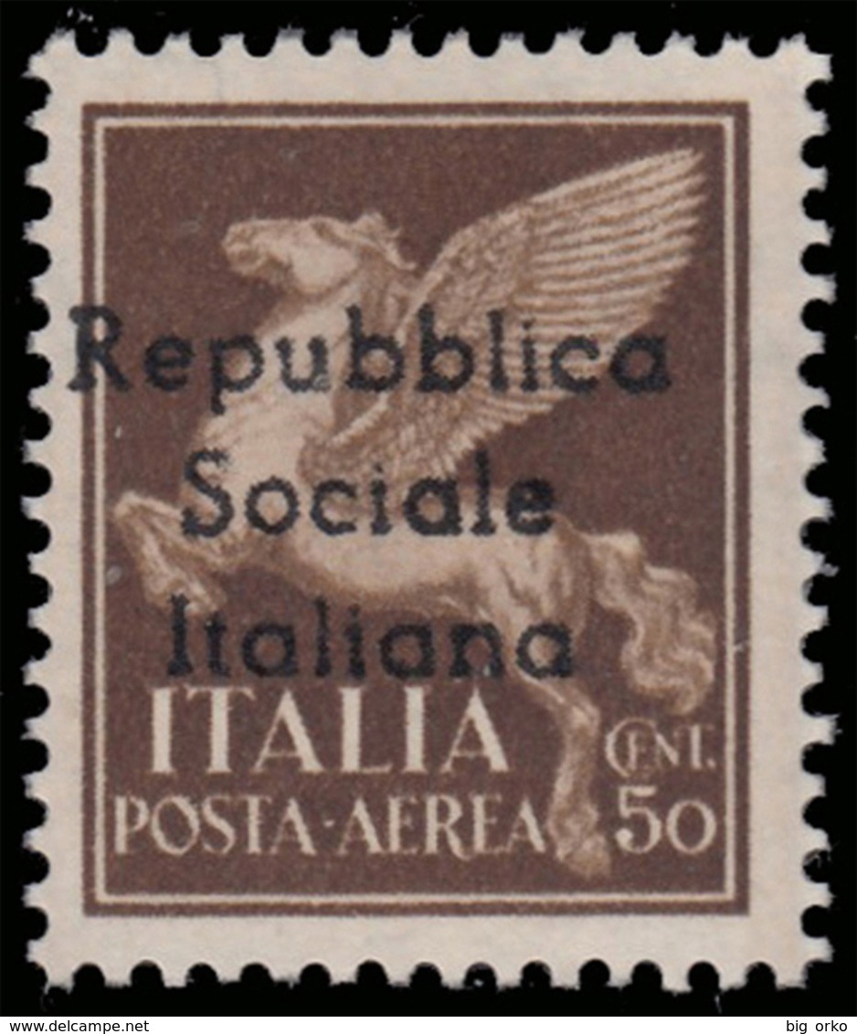Italia: R.S.I. - TERAMO: Posta Aerea Del 1930/32 Soprastampato - 50 C. Bruno - 1944 - Ortsausgaben/Autonome A.