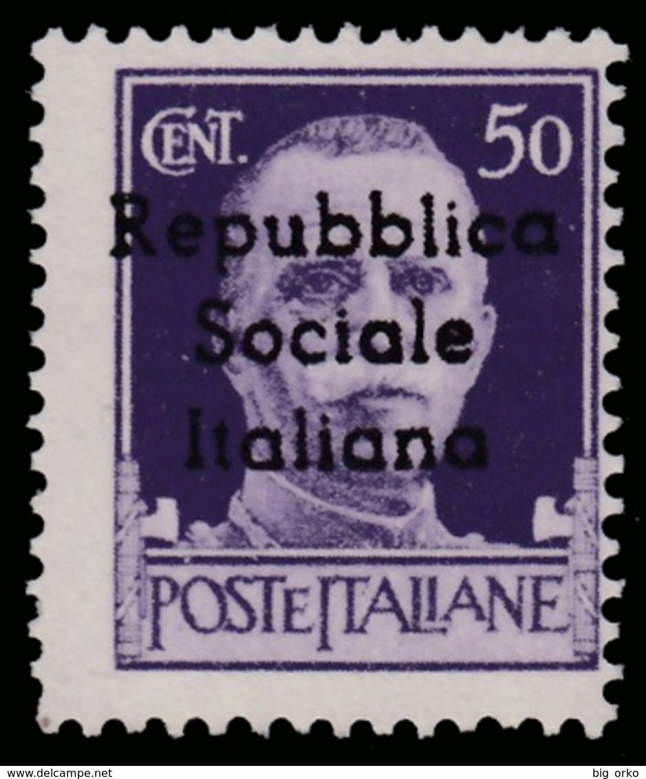 Italia: R.S.I. - TERAMO: Imperiale Del 1929 Soprastampato - 50 C.violetto - 1944 - Local And Autonomous Issues