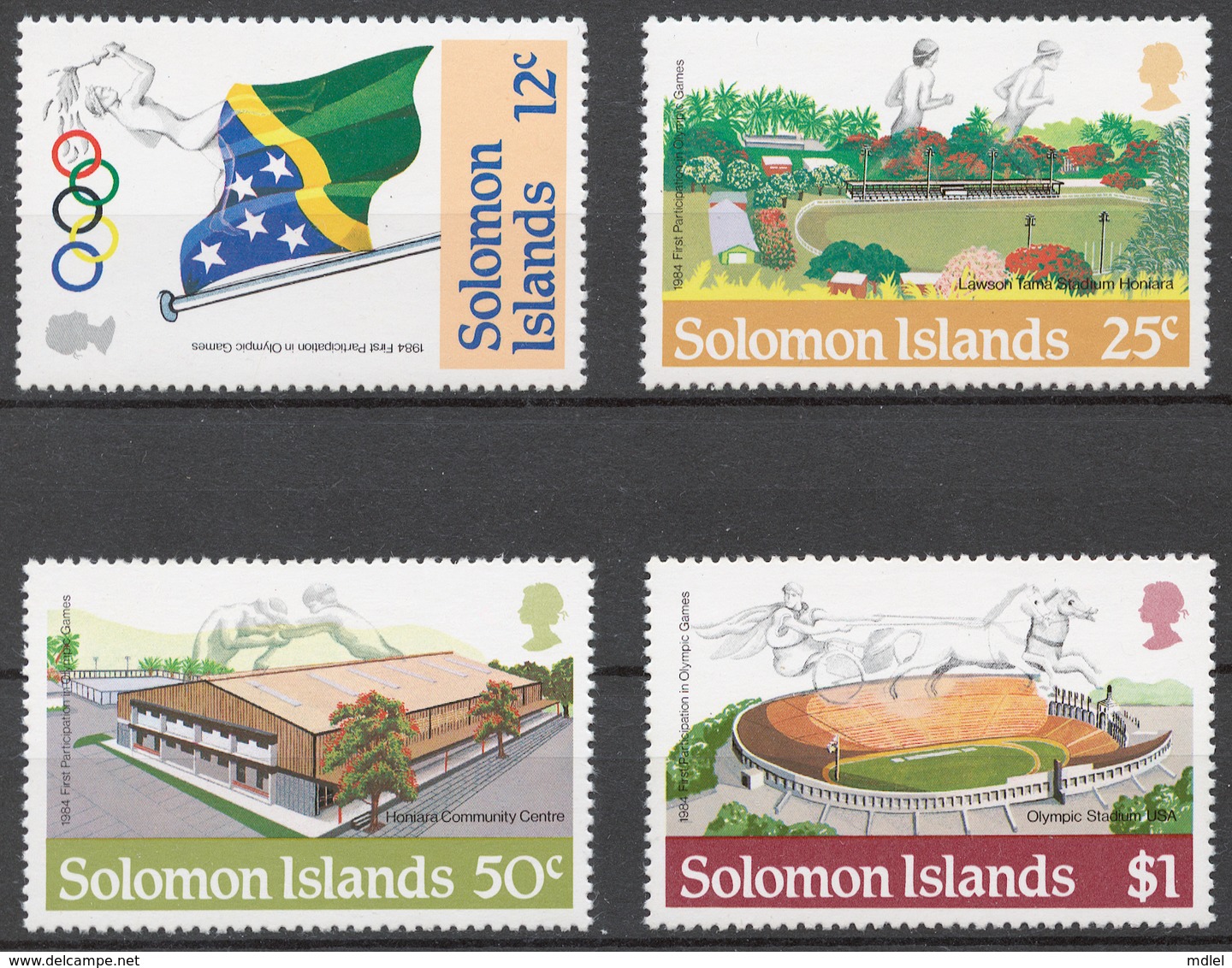 Solomon Islands 1984 Mi# 536-39** OLYMPIC GAMES LOS ANGELES 1984 - Salomon (Iles 1978-...)