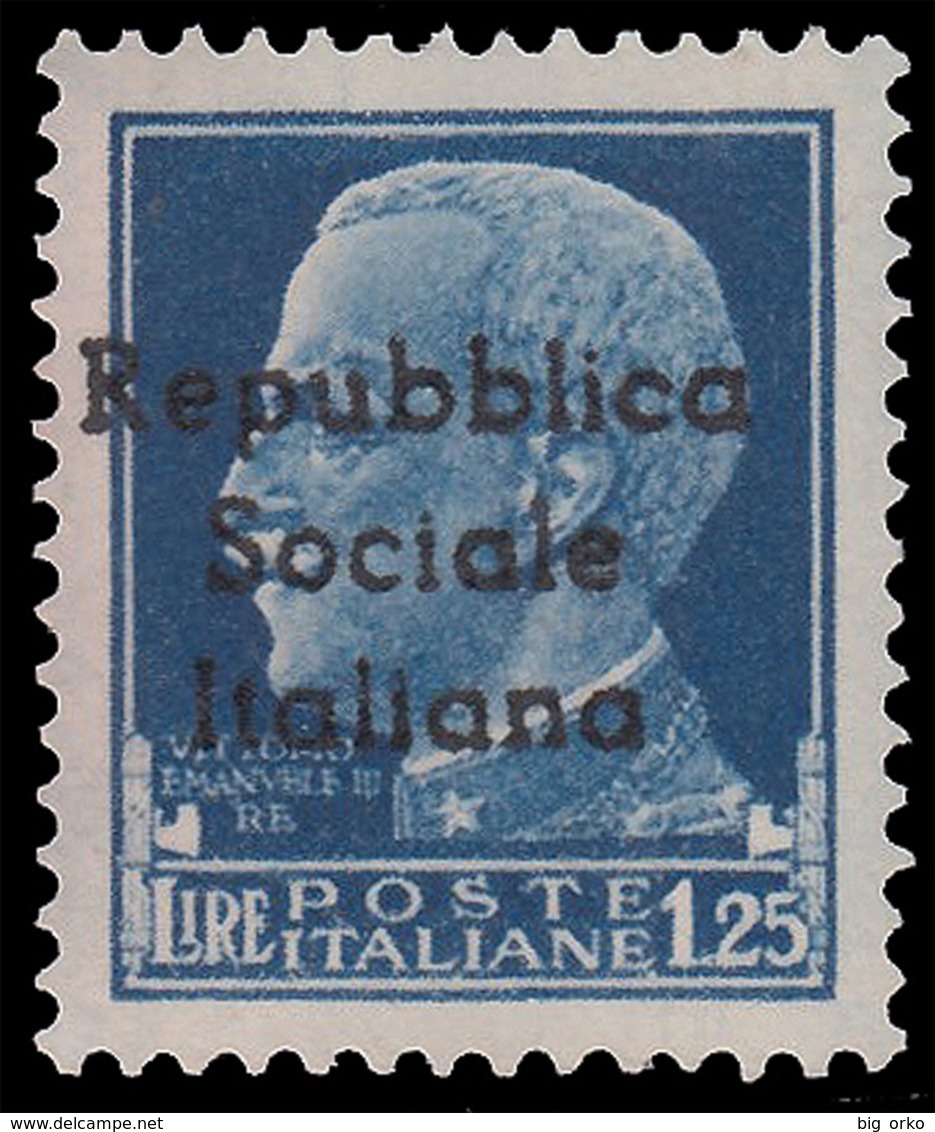 Italia: R.S.I. - TERAMO: Imperiale Del 1929 Soprastampato - Lire 1,25 Azzurro - 1944 - Local And Autonomous Issues