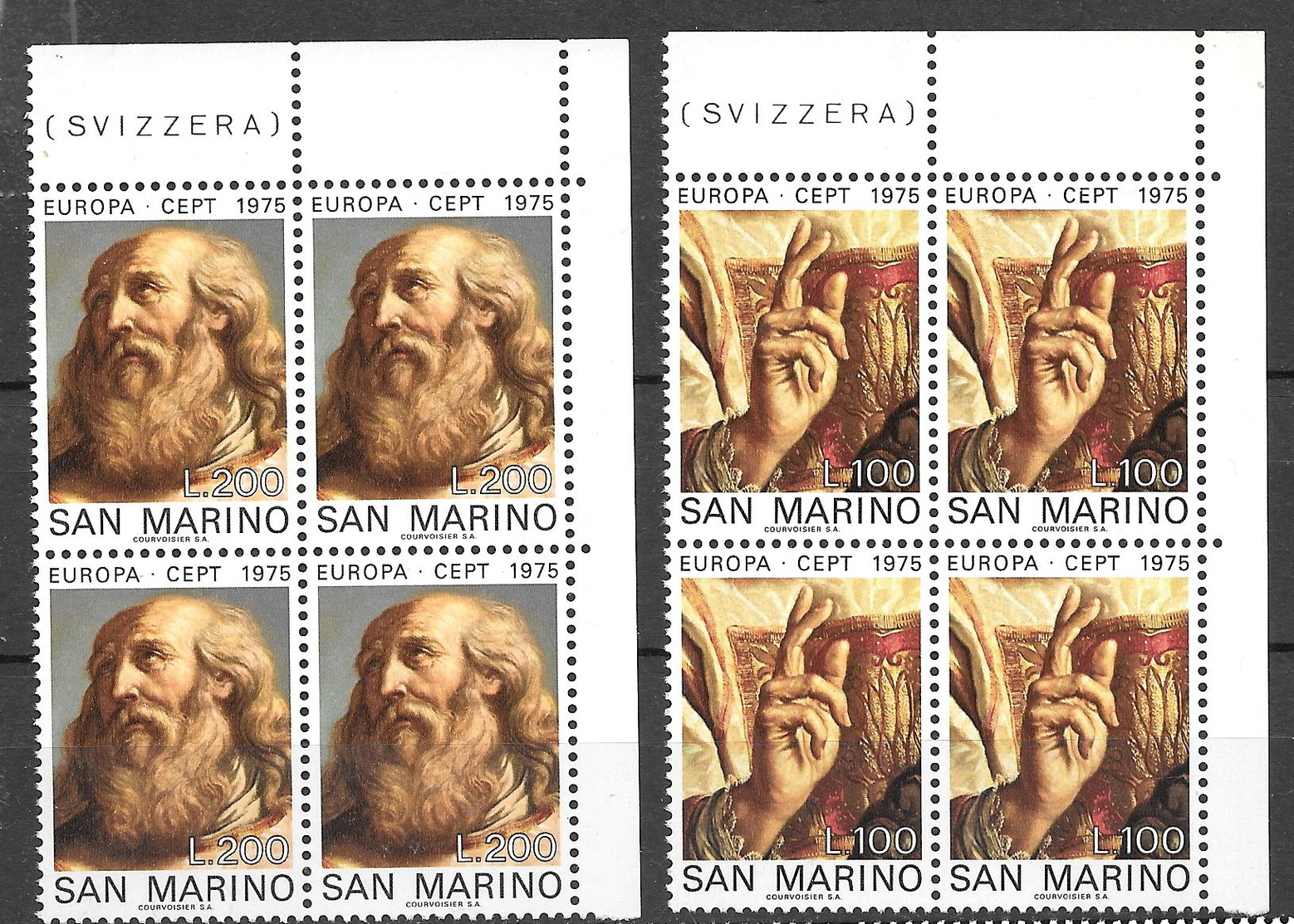 San Marino 1975 Europa Unita. Quadri Serie Completa Nuova/mnh** In Quartina - Nuovi