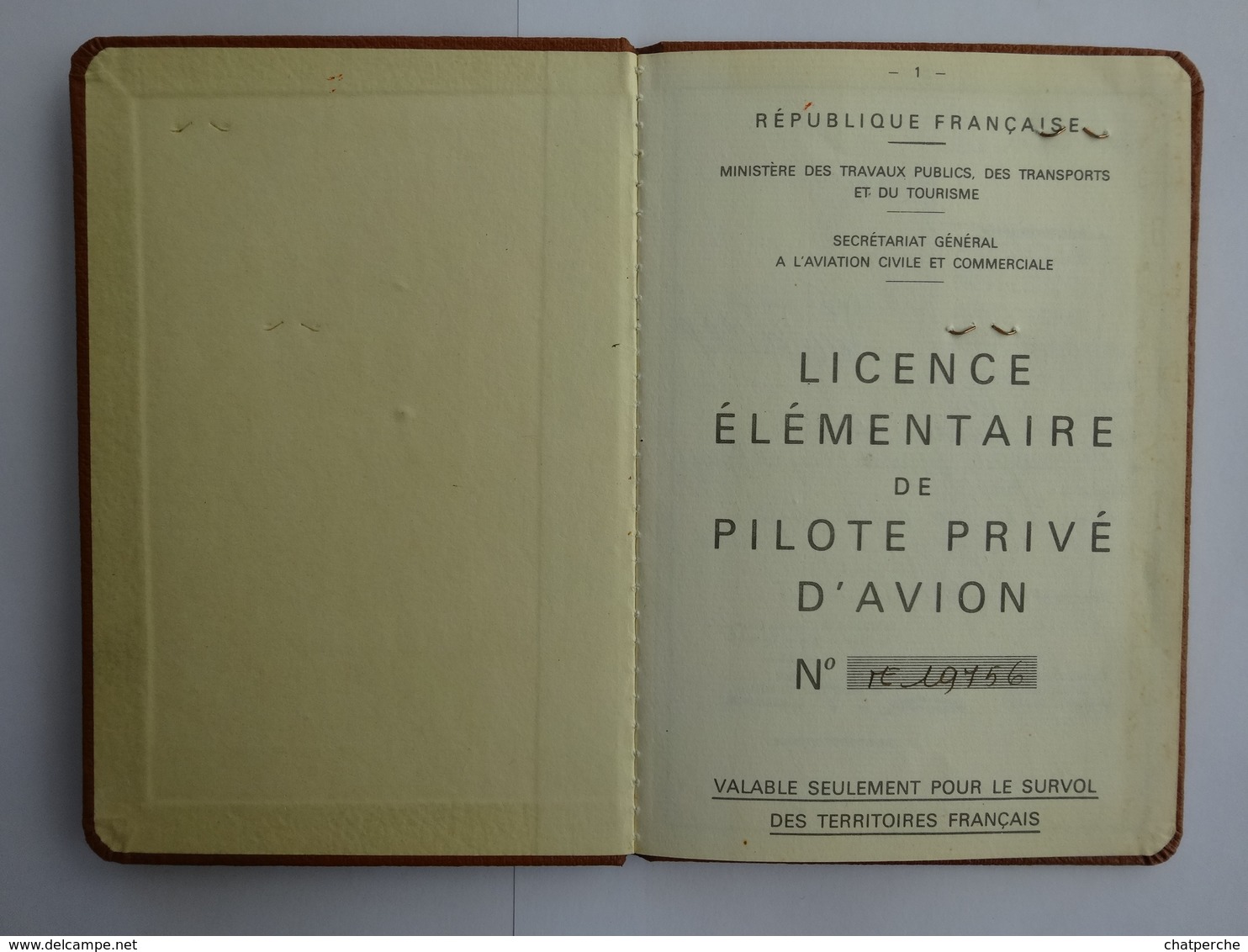 LOT 4 DOCUMENTS AVIATION CIVILE PILOTE PRIVE AVION LICENCE ELEMENTAIRE / PILOTE  PRIVE AVION / CARNET DE VOL / BREVET PI - Non Classés