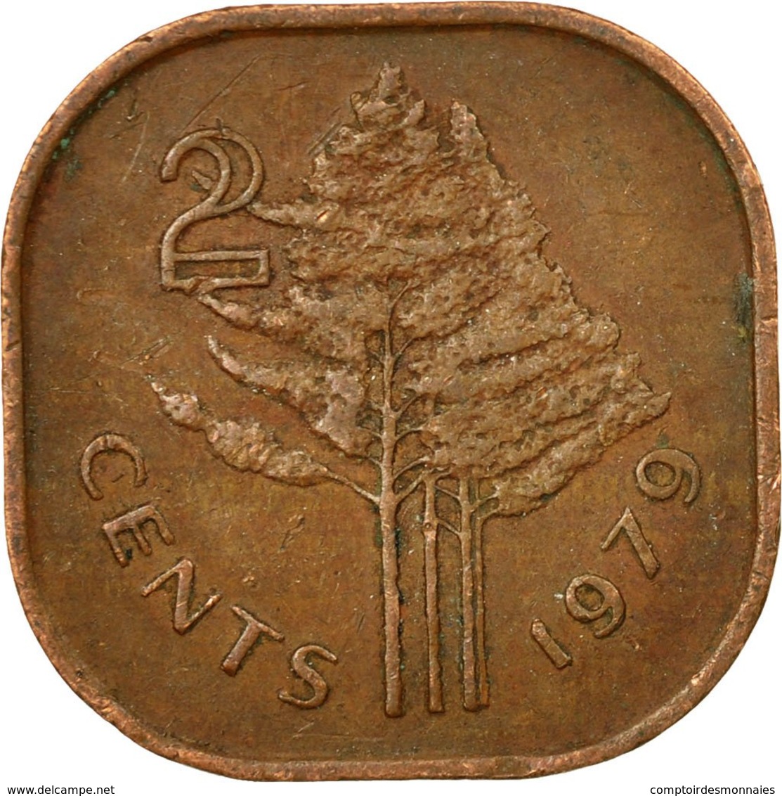 Monnaie, Swaziland, Sobhuza II, 2 Cents, 1979, British Royal Mint, TB+, Bronze - Swaziland