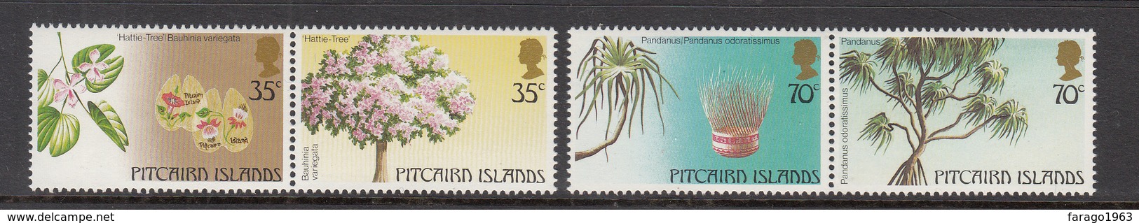 1983 Pitcairn Trees Arbres Complete Set Of 4 MNH - Pitcairn