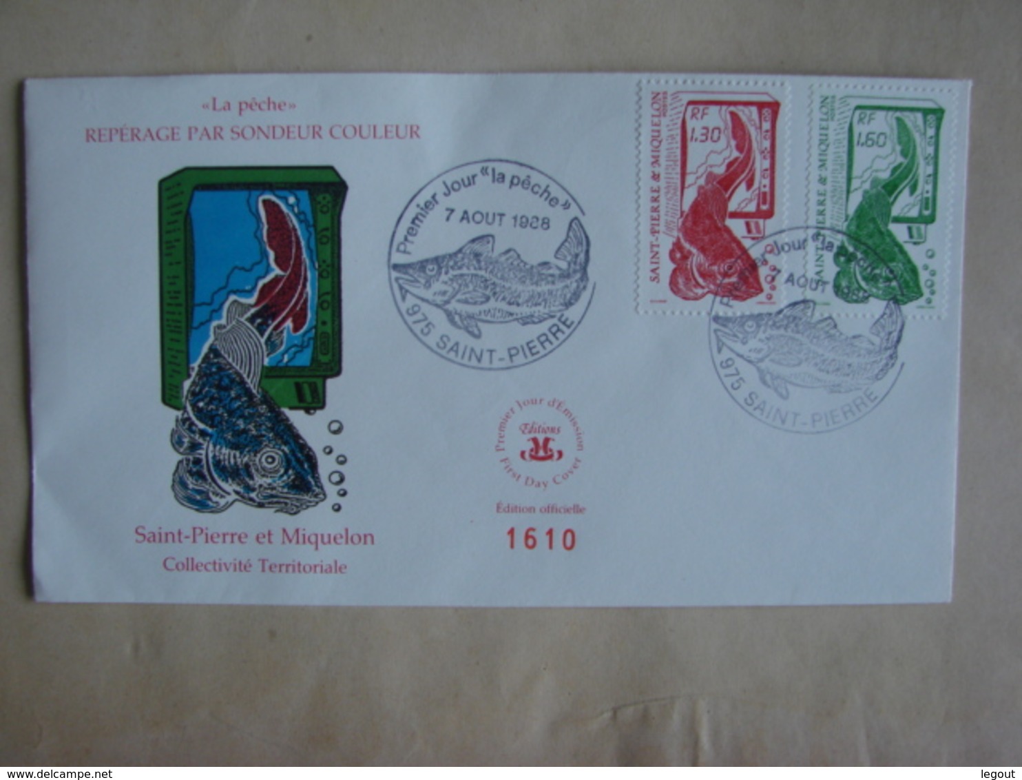 SPM/Saint Pierre Et Miquelon - Enveloppe 1er Jour FDC "La Pêche" Enveloppe Numérotée N°1610 - Briefe U. Dokumente