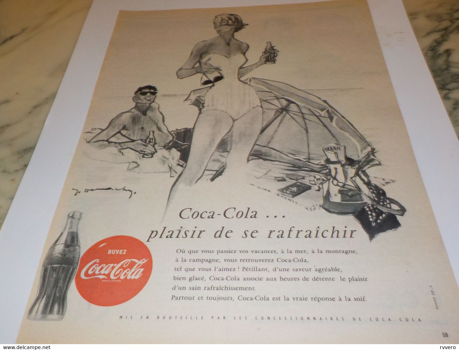 ANCIENNE PUBLICITE PLAISIR DE RAFRAICHIR COCA COLA 1954 - Affiches