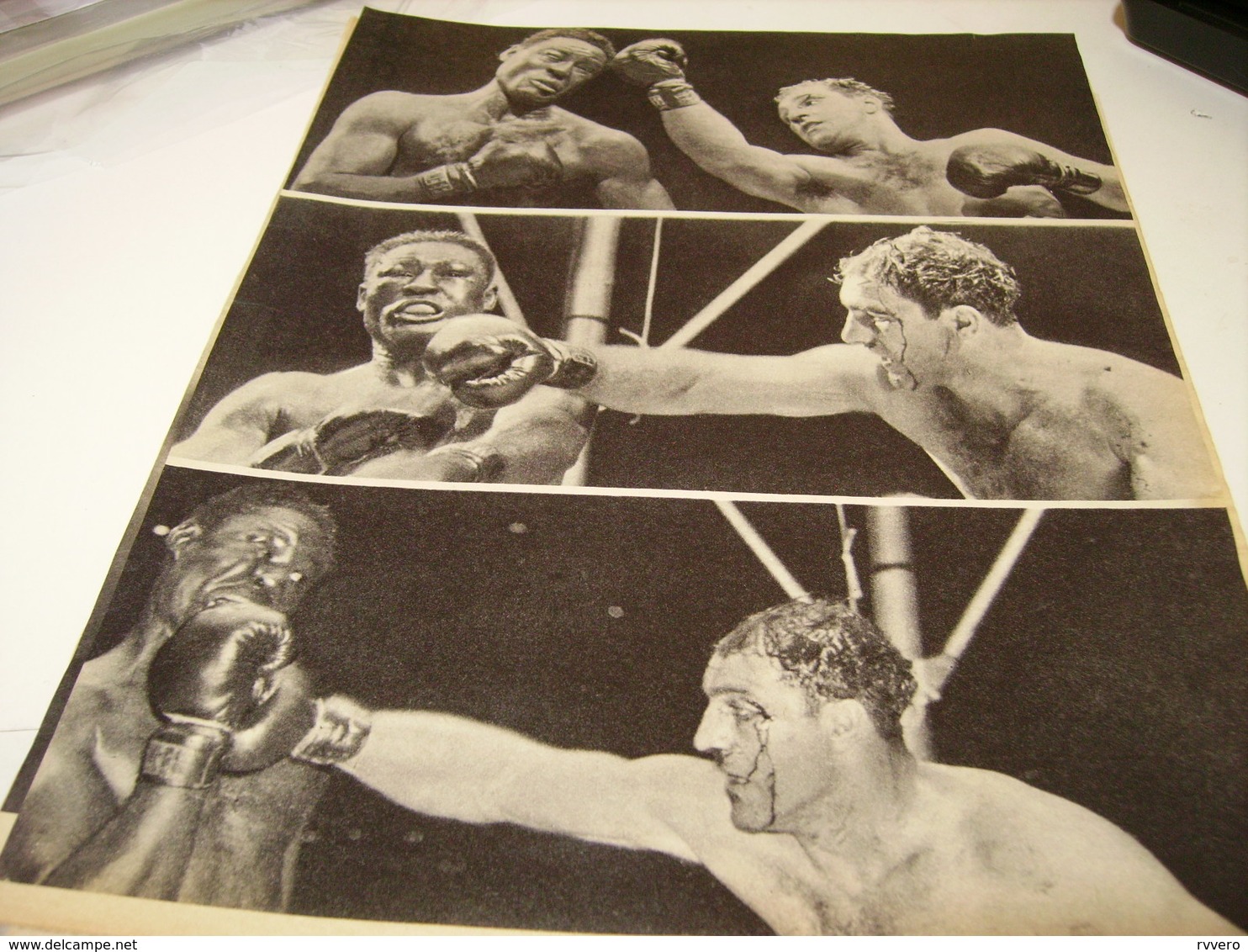 AFFICHE PHOTO BOXE ROCKY MARCIANO ET EZZARD CHARLES 1954 - Affiches