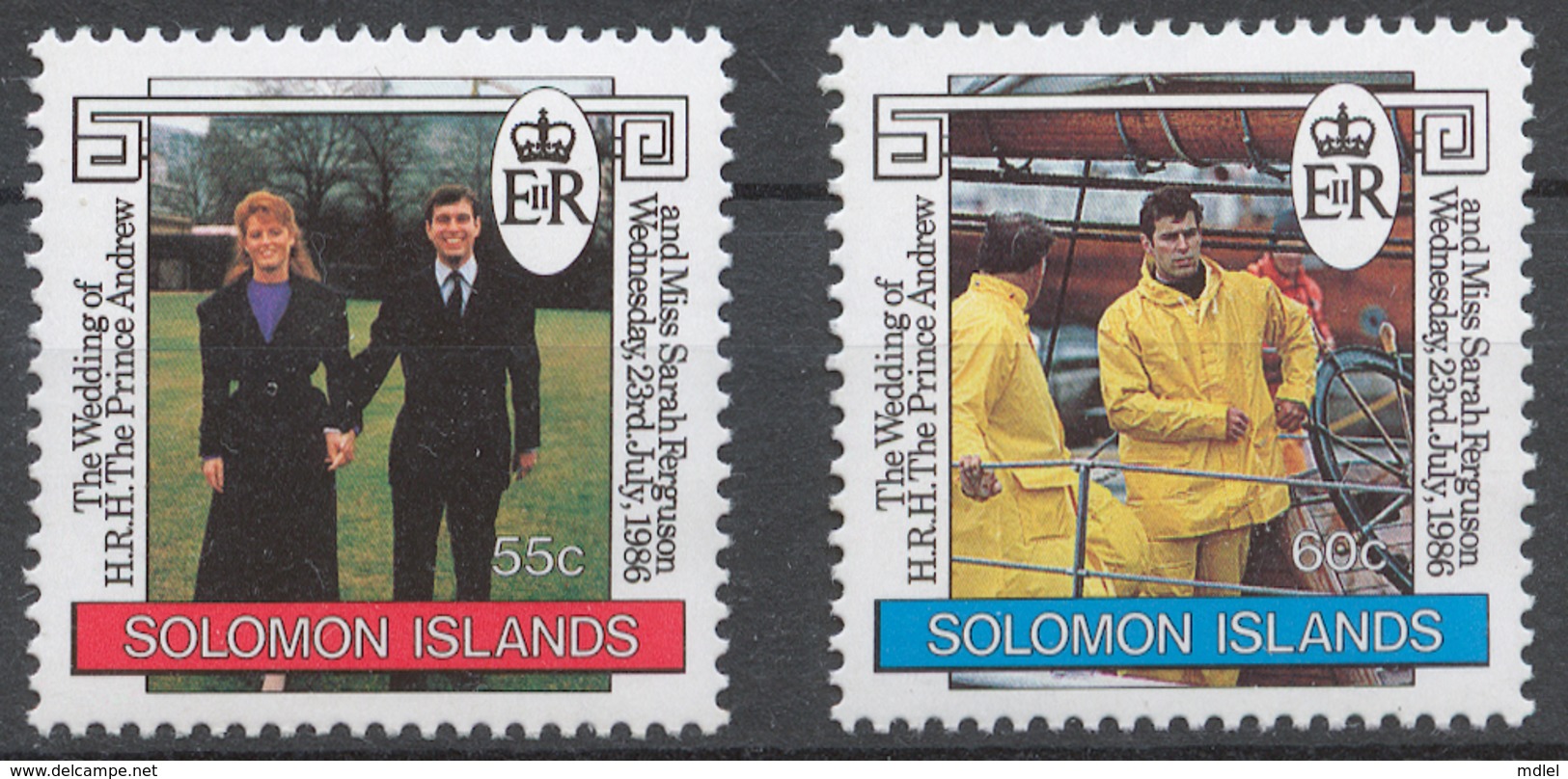 Solomon Islands 1986 Mi# 577-78** WEDDING OF PRINCE ANDREW AND SARAH FERGUSON - Salomon (Iles 1978-...)