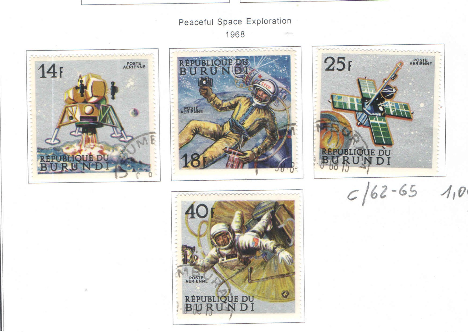 Burundi PA 1968 Space Exploration  Scott.C 62/65+See Scan On Page; - Usati