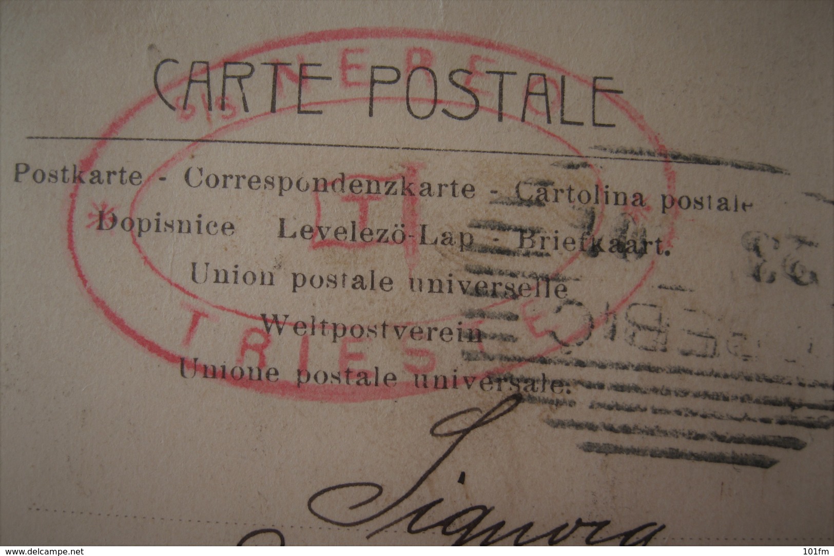 SS. NEREO TRIESTE SHIP STAMP ON BACK - Steamers