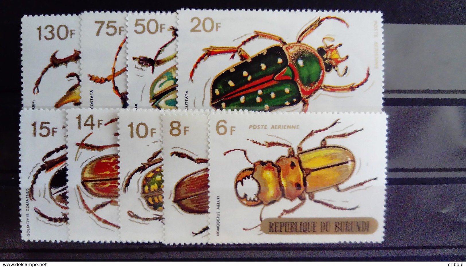 Burundi 1970 Animaux Animals Insectes Insects Yvert PA 120-128 ** MNH - Unused Stamps