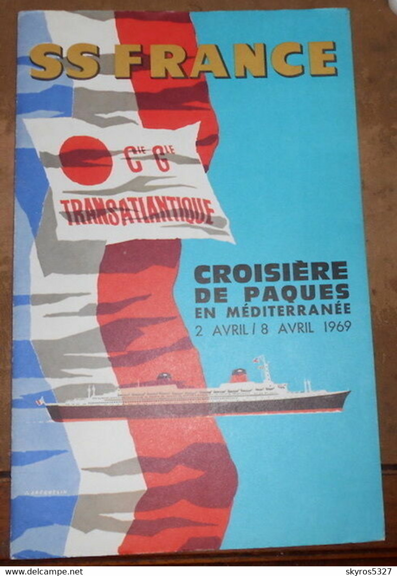 Plan Du SS France – Croisière De Pâques 1969 - Autres & Non Classés