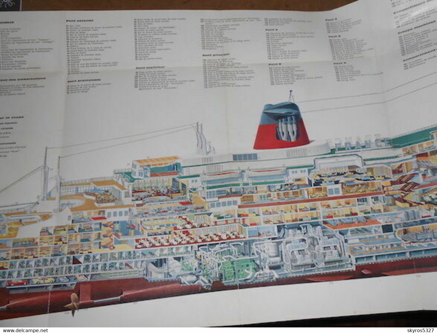 Plan Du SS France – Croisière De Pâques 1969 - Autres & Non Classés