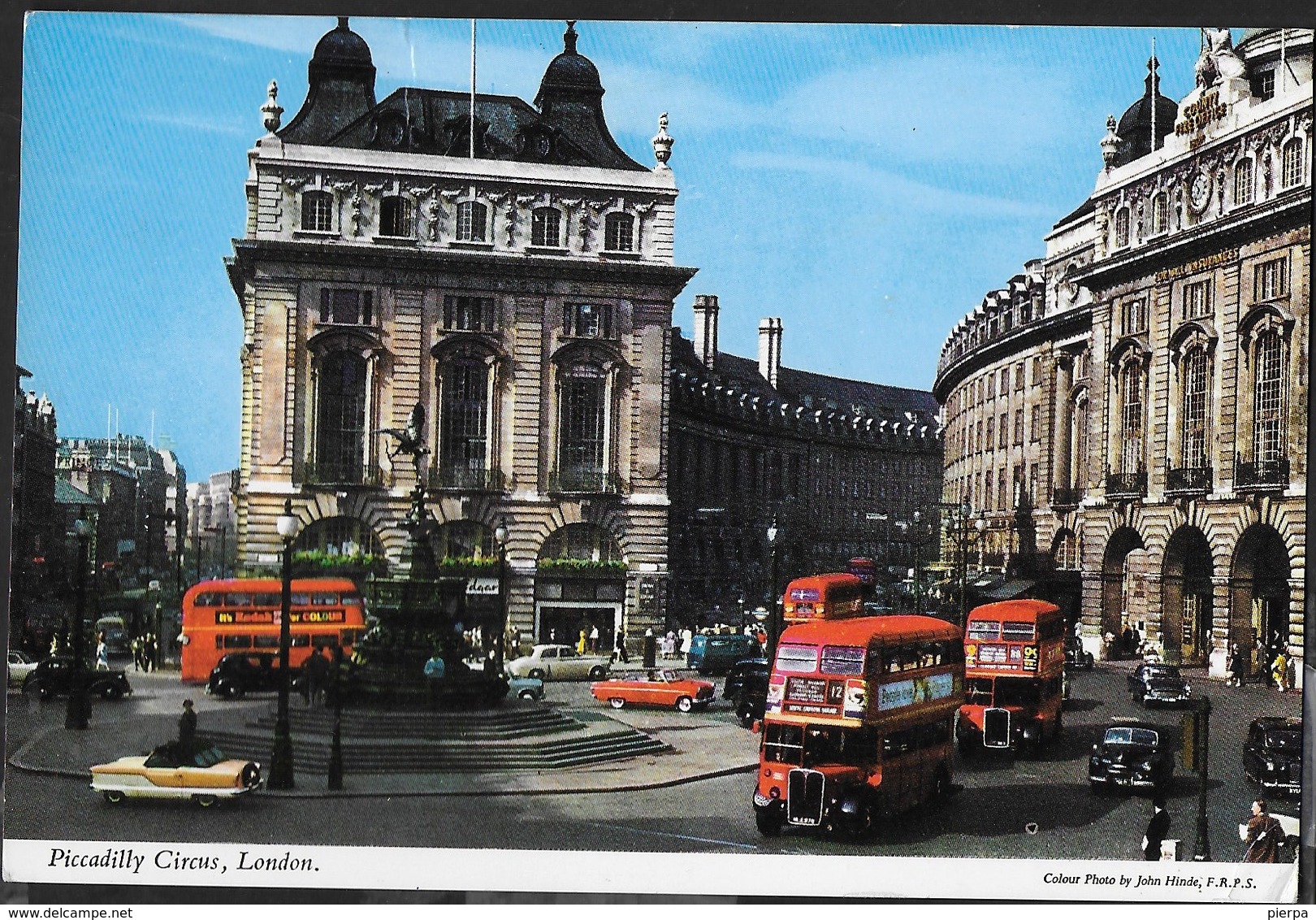 INGHILTERRA - LONDRA - PICCADILLY CIRCUS  - FORMATO PICCOLO - VIAGGIATA 1970  FRANCOBOLLO ASPORTATO - Piccadilly Circus