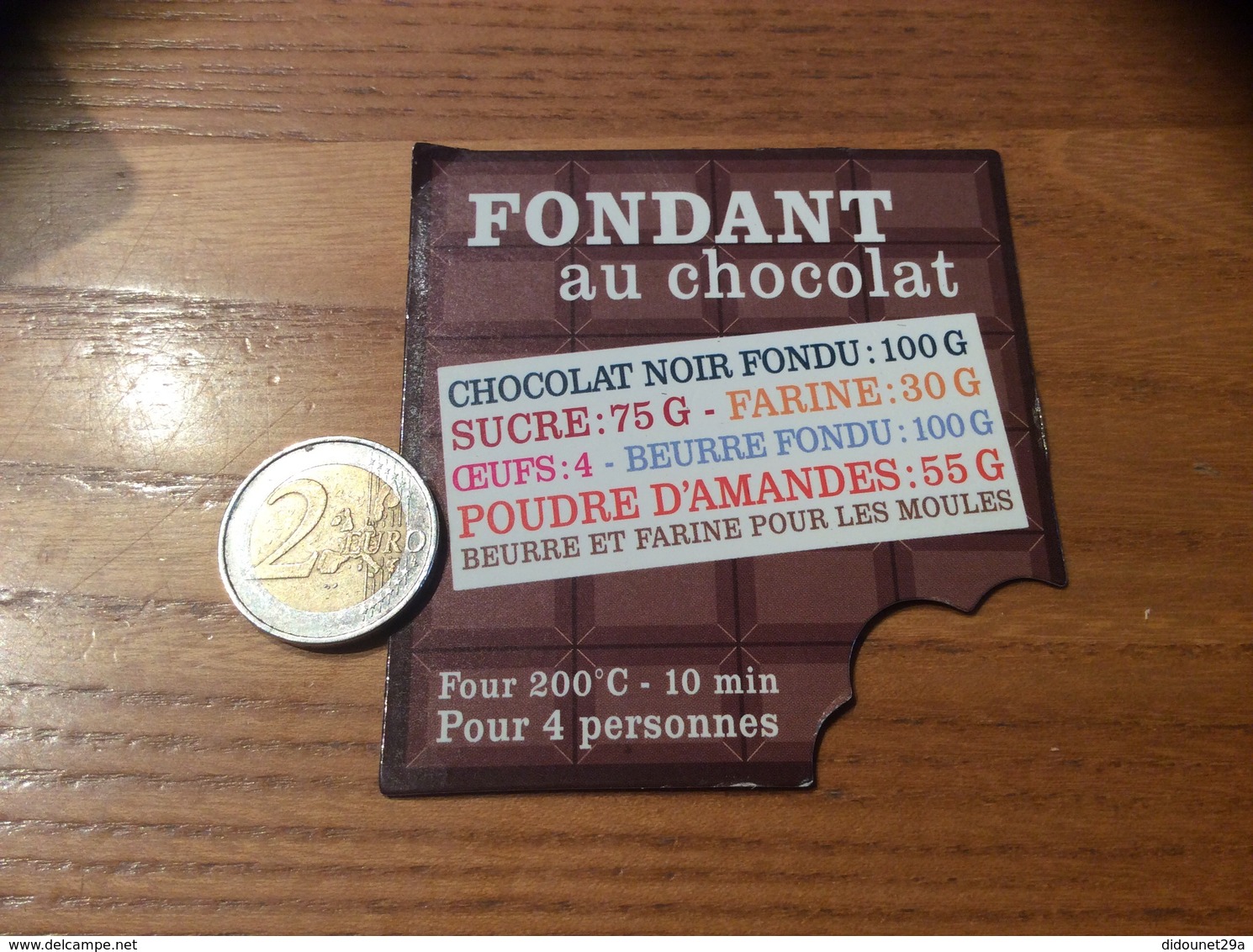 Magnet Recette « FONDANT Au Chocolat » - Magnetos