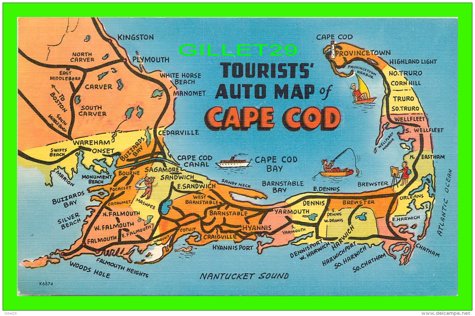 CARTES GÉOGRAPHIQUES - TOURISTS AUTO MAP OF CAPE COD - - Cartes Géographiques