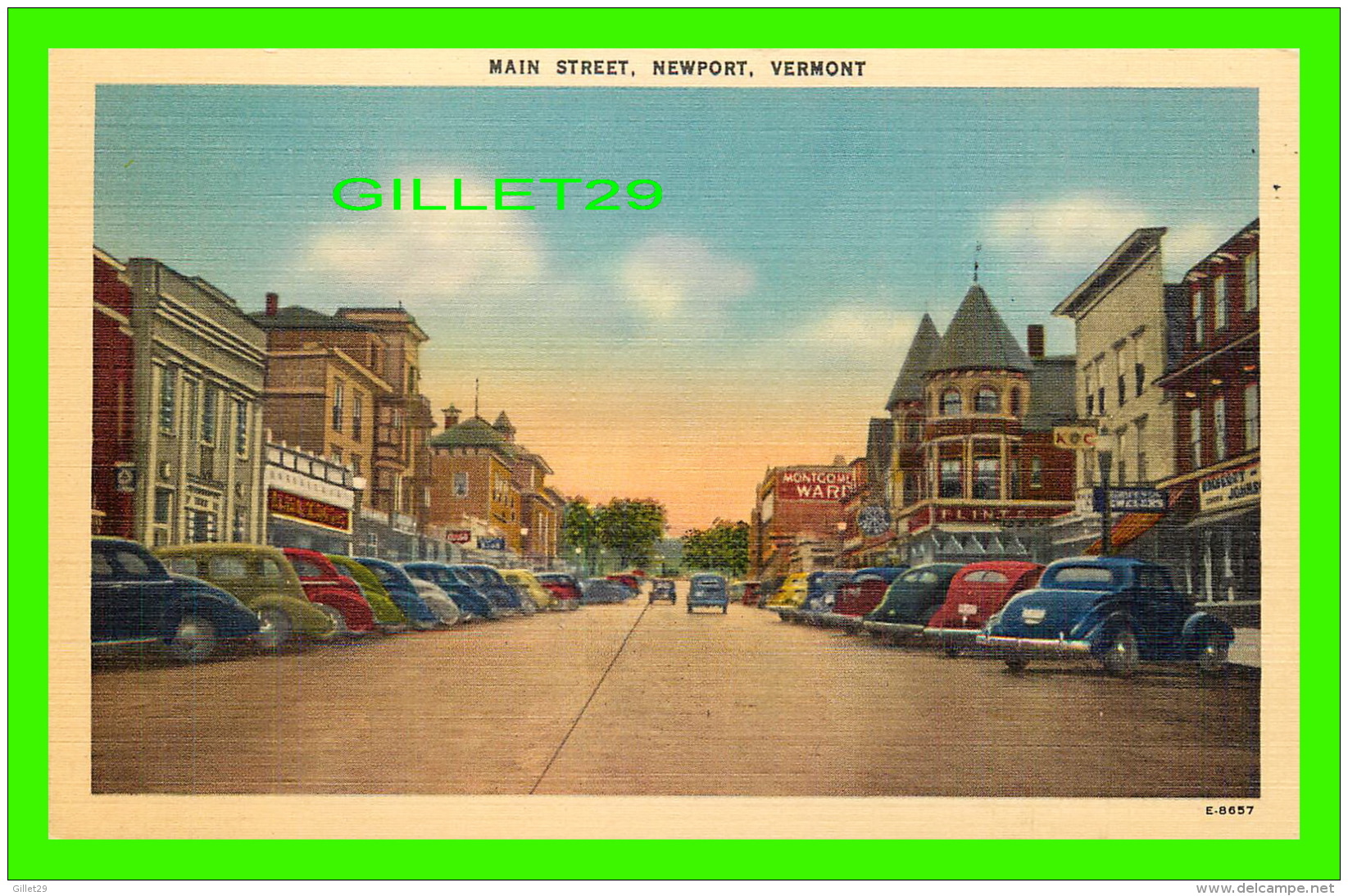 NEWPORT, VT - MAIN STREET, ANIMATED WITH OLD CARS -  AMERICAN ART POST CARD CO - EASTERN PHOTO LITHO CO - - Autres & Non Classés