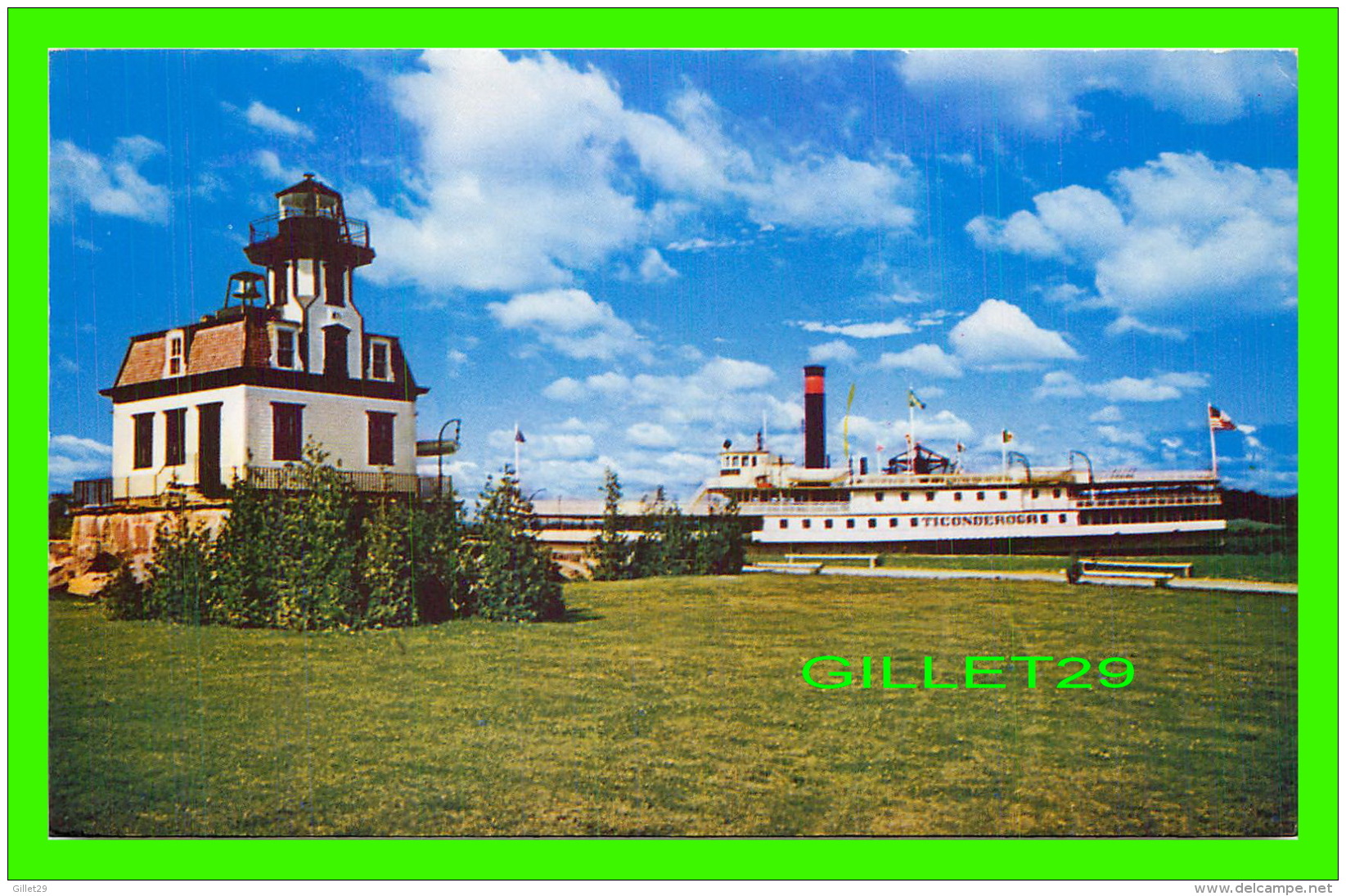 PHARES, LIGHTHOUSE - TICONDEROGA AND LIGHT HOUSE - TRAVEL IN 1966 -  BROMLEY &amp; COMPANY CO - - Phares