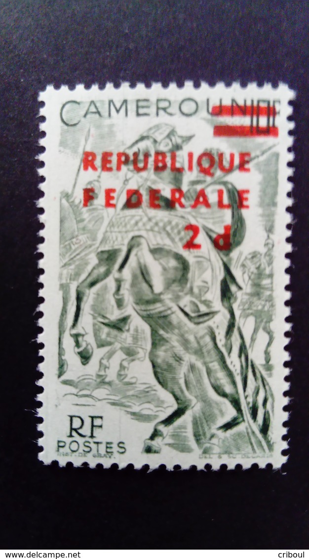 Cameroun Cameroon 1961 Animal Cheval Horse Surchargé Overprint REPUBLIQUE FEDERALE Yvert 323 ** MNH - Camerún (1960-...)