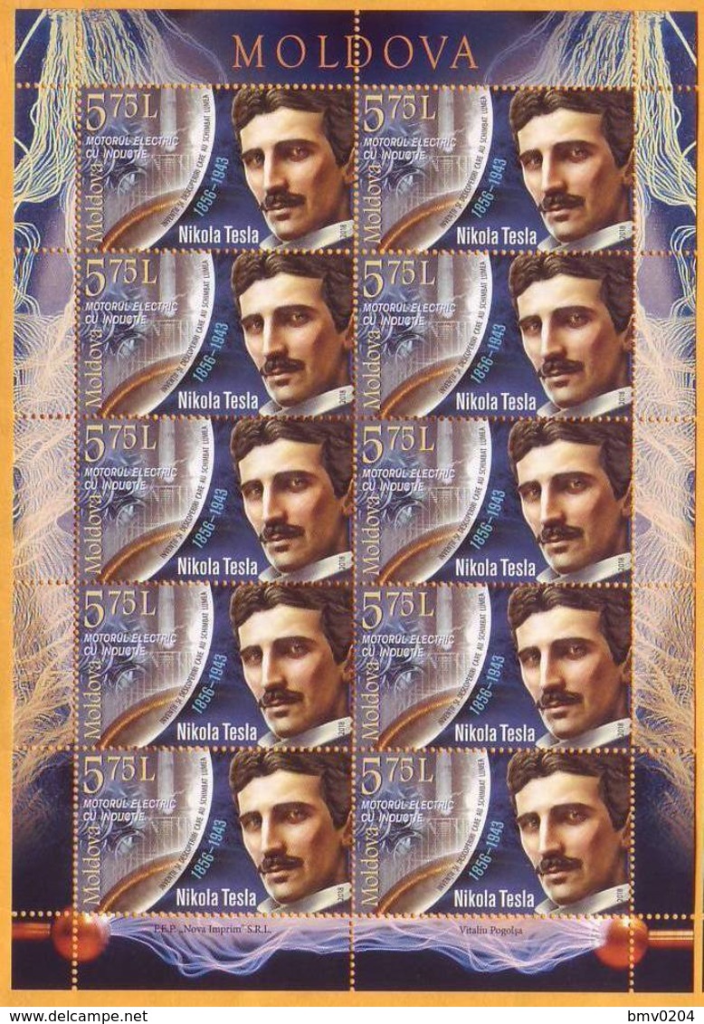 2018 Moldova Moldavie Moldau  Nikola Tesla - Inventor Of Electrical Engineering, Radio Engineer, Physicist. - Moldova