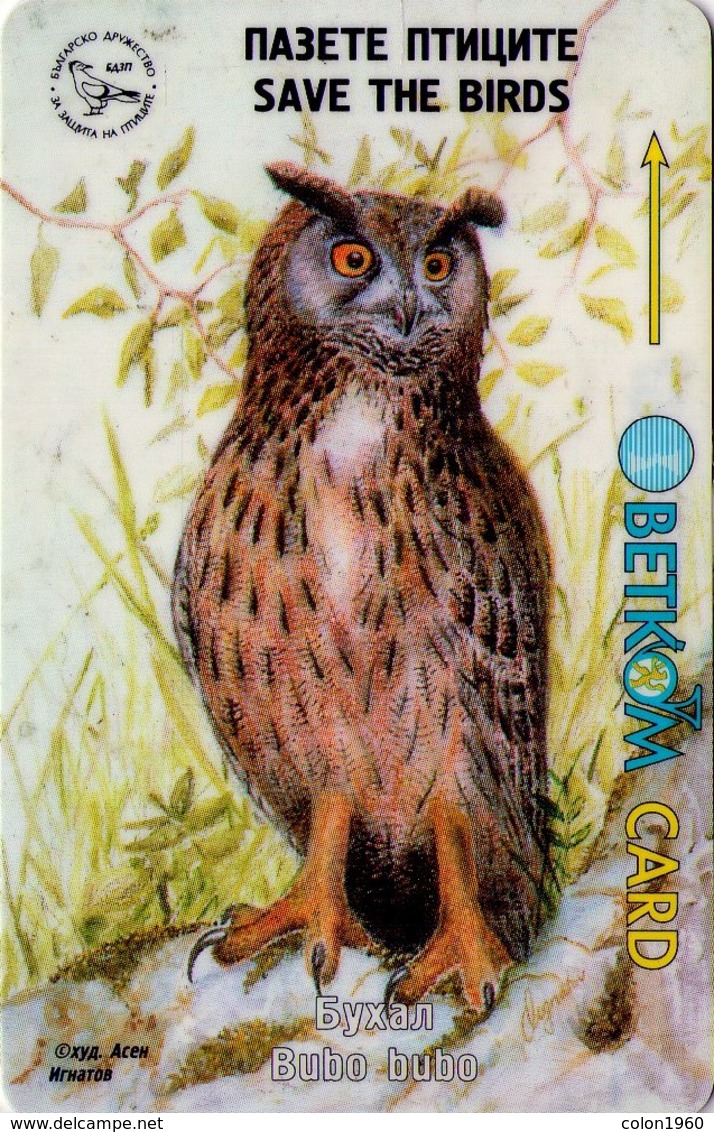 TARJETA TELEFONICA DE BULGARIA (FAUNA), Raptors 2 Of 2 - Bubo Bubo, 49BULL. (021) - Owls