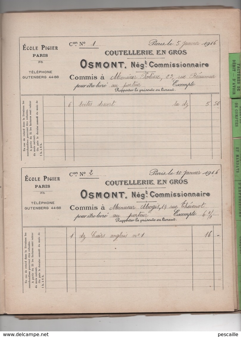 PIGIER 1916 - COURS DE COMPTABILITE COMMERCIALE / COMMERCE APPLIQUE - FACTURES / TRAITES / RELEVES DE COMPTE / RECUS ... - Sonstige & Ohne Zuordnung