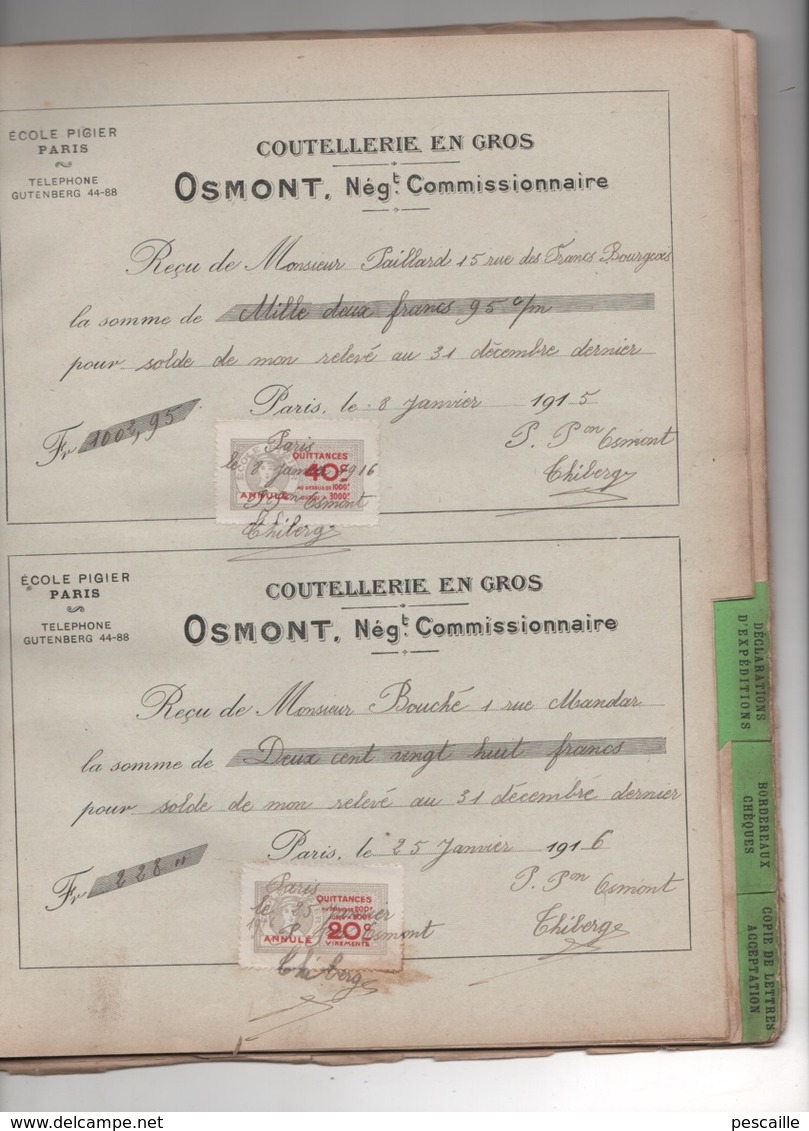 PIGIER 1916 - COURS DE COMPTABILITE COMMERCIALE / COMMERCE APPLIQUE - FACTURES / TRAITES / RELEVES DE COMPTE / RECUS ...