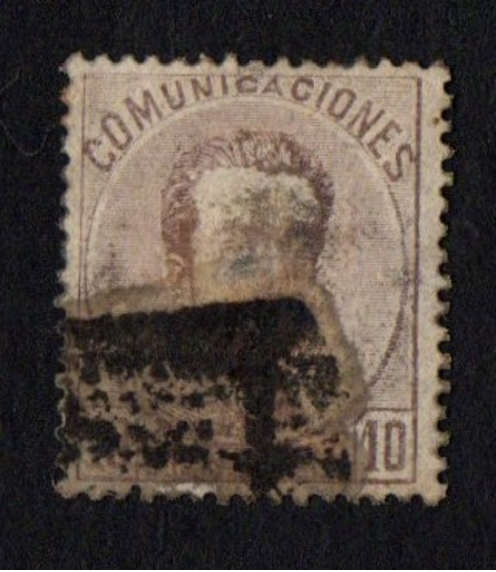 Spain. 1872 -1873 King Amadeo I. 10c. Brown Lilac. Sc. 180. Cancelled - Gebraucht