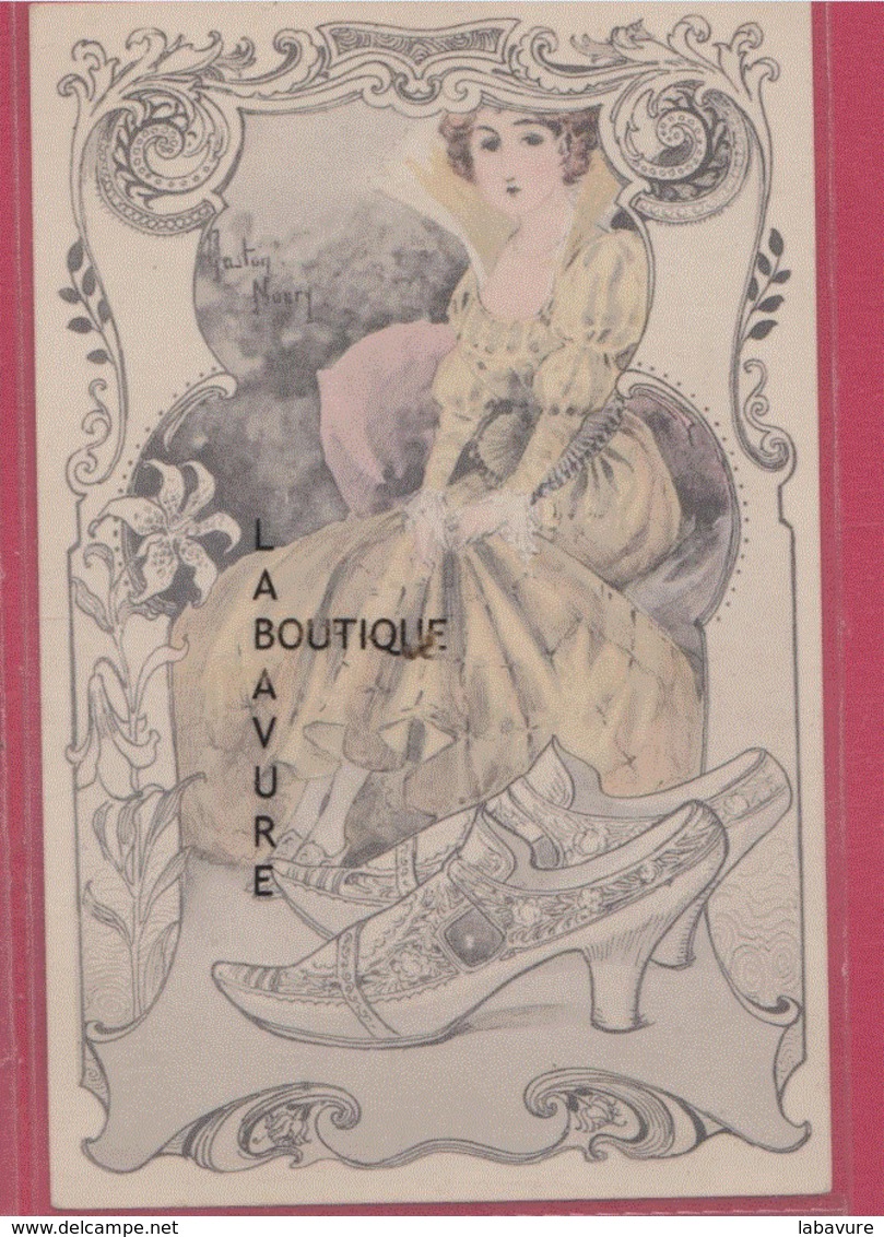 ILLUSTRATEUR Gaston NOURY-----9 CPA--Série Complete Les Chaussures---légérement colorisée--Belles cartes--Précurseur