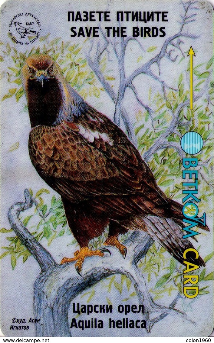 TARJETA TELEFONICA DE BULGARIA (FAUNA), Raptors 1 Of 4 - Aquila Heliaca, 42BULG. (022) - Eagles & Birds Of Prey