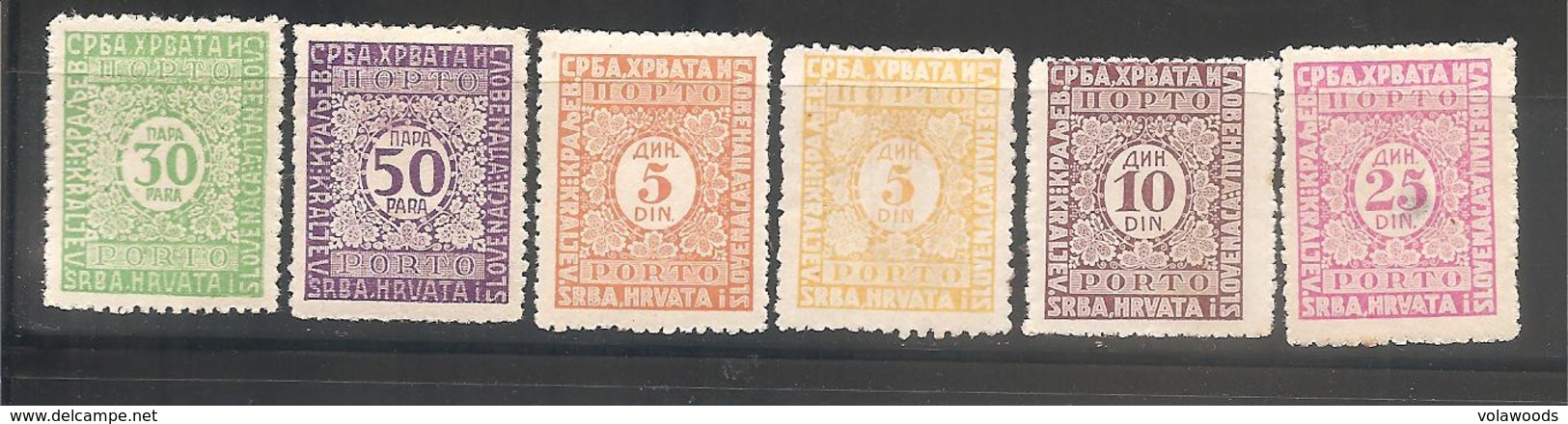 Jugoslavia - Segnatasse Linguellati Con ALTI VALORI - 1921/2 * G - Postage Due