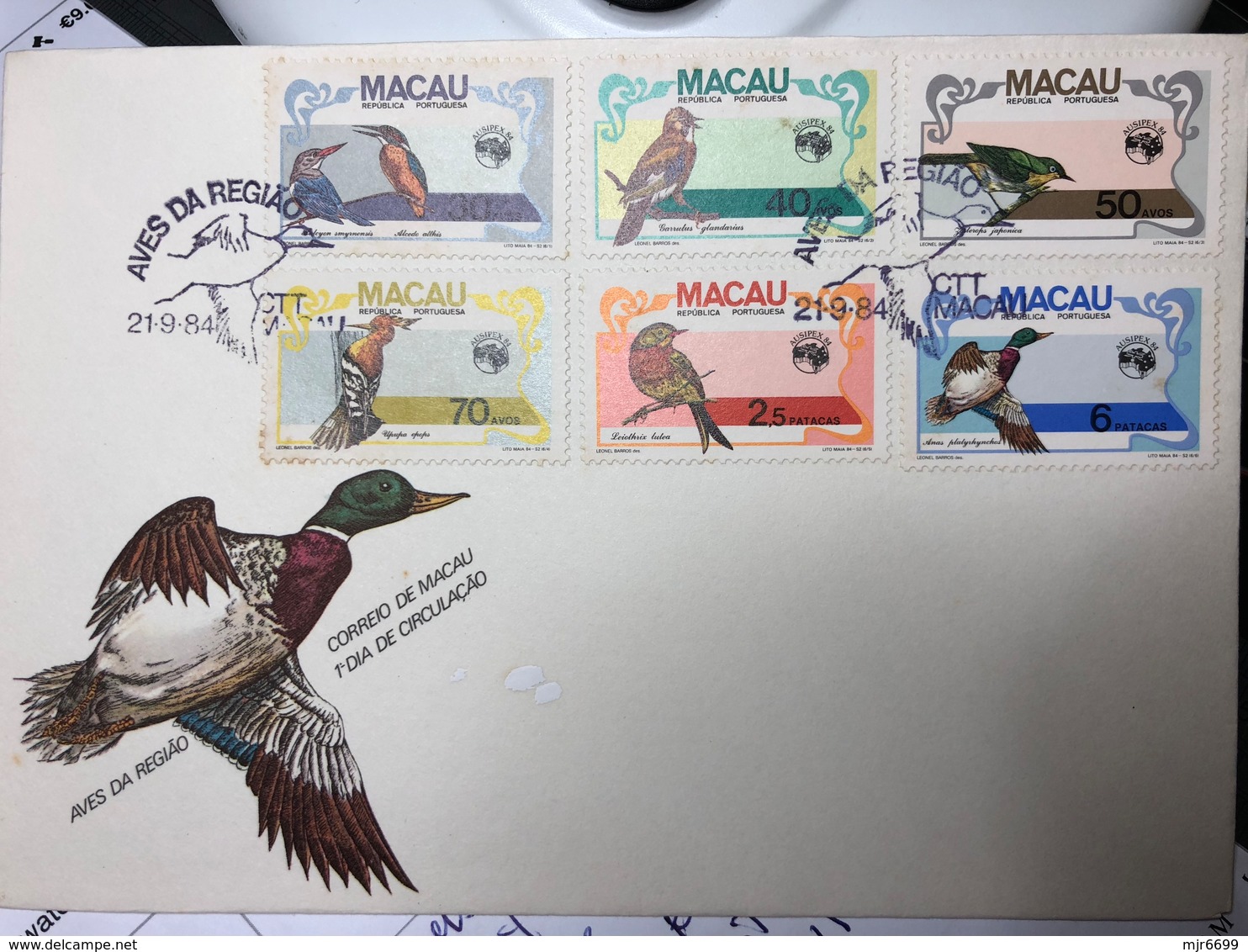 MACAU 1984 BIRDS OF THE REGION FDC - Briefe U. Dokumente