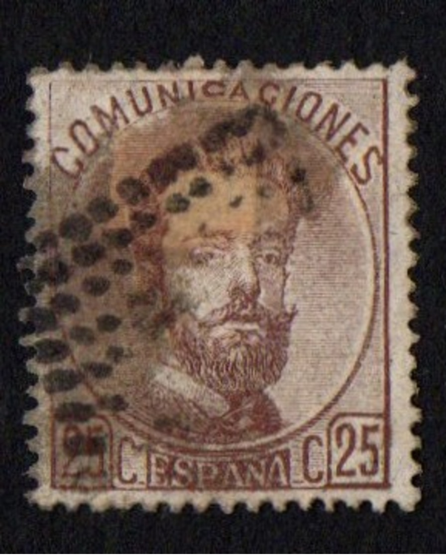 Spain. 1872 -1873 King Amadeo I. 25c. Brown. Sc. 184. Cancelled - Ungebraucht