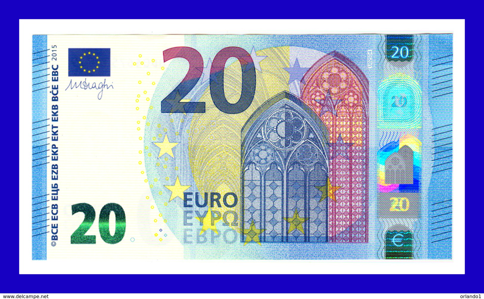 20 EURO "UD" FRANCE  Firma DRAGHI U025 D4  CH 66 UNC SEE SCAN!!!!!! - 20 Euro