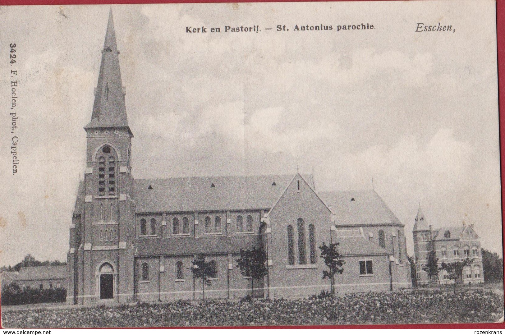Essen Esschen 1907 Kerk En Pastorij Hoelen Cappellen Nr. 3424 (In Goede Staat) - Essen