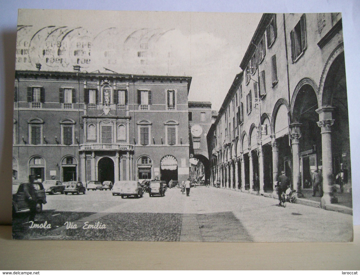 1961 - Imola - Via Emilia - Bar Alemagna - Sali E Tabacchi - Piazzetta Dell'Orologio - Animata Auto - Cartolina D'epoca - Imola