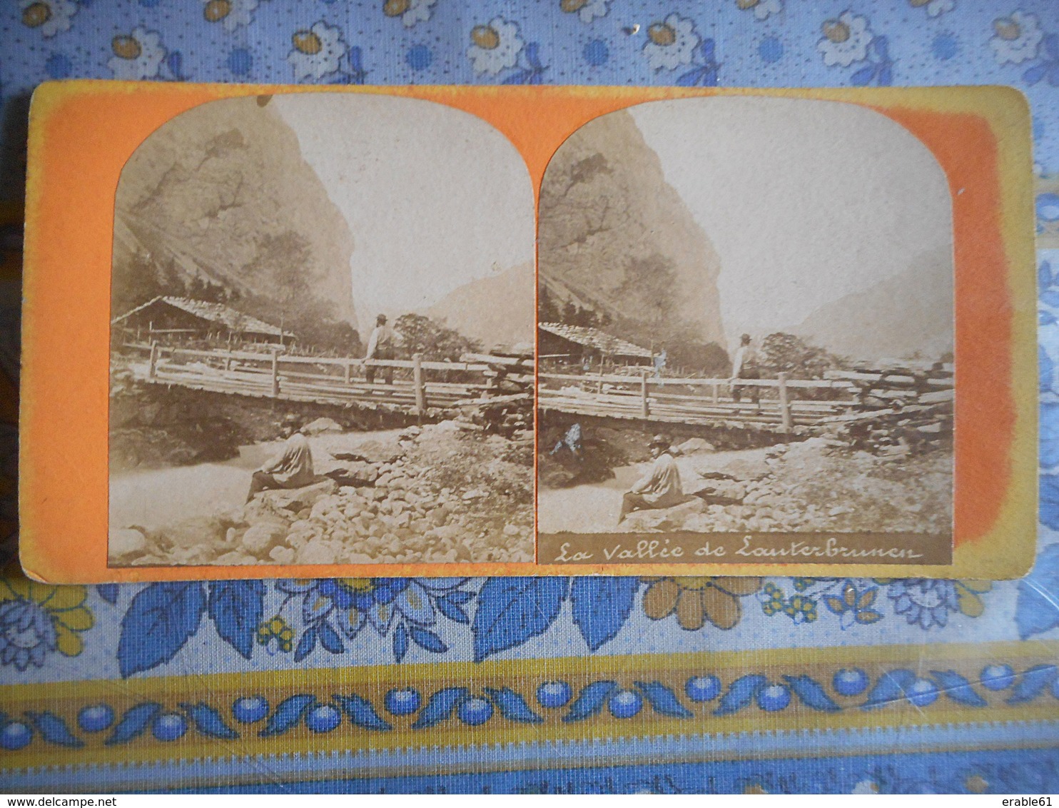 PHOTO STEREO 19 EME SUISSE LA VALLEE DE LAUTERBRUNNEN - Stereoscopic