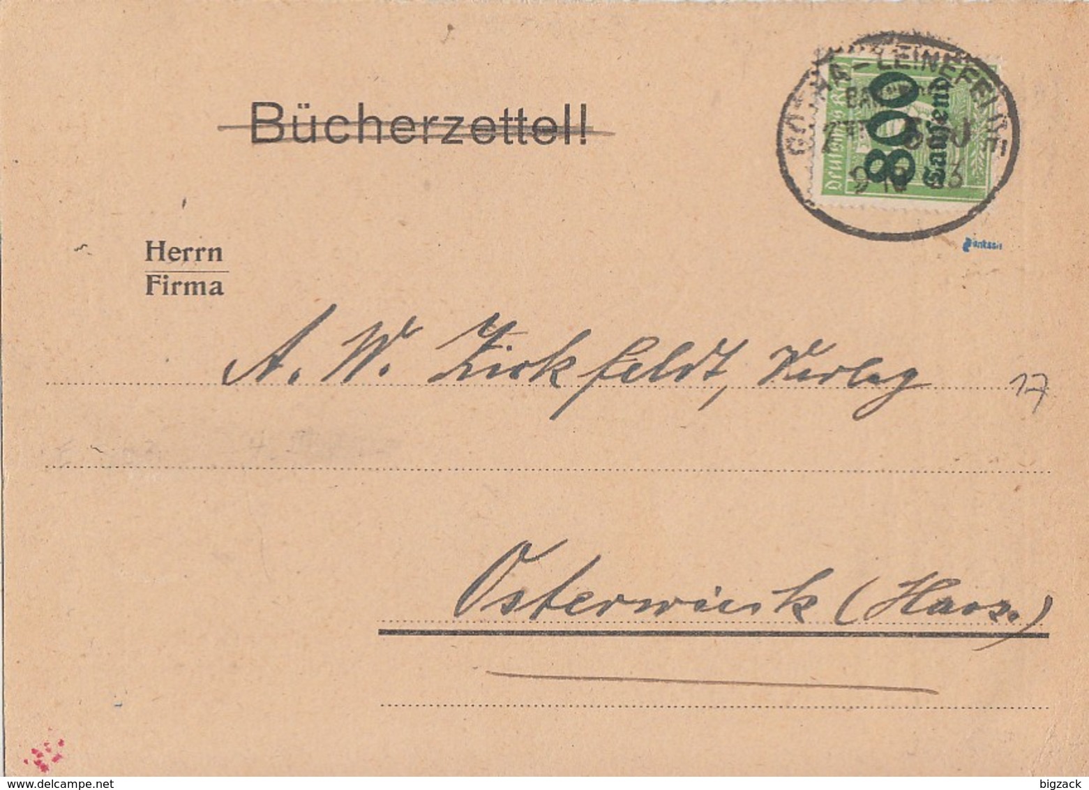 DR Karte EF Minr.301 Bpst. Gotha-Leinefelde 9.10.23 Geprüft - Briefe U. Dokumente