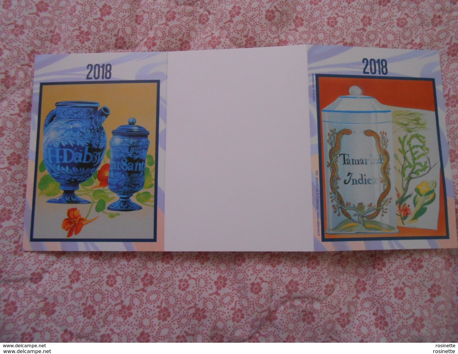 2018 - Petit Calendrier 3 Volets 2 Photos Differentes   - Pots De Pharmacie (modèle 2) - Petit Format : 2001-...