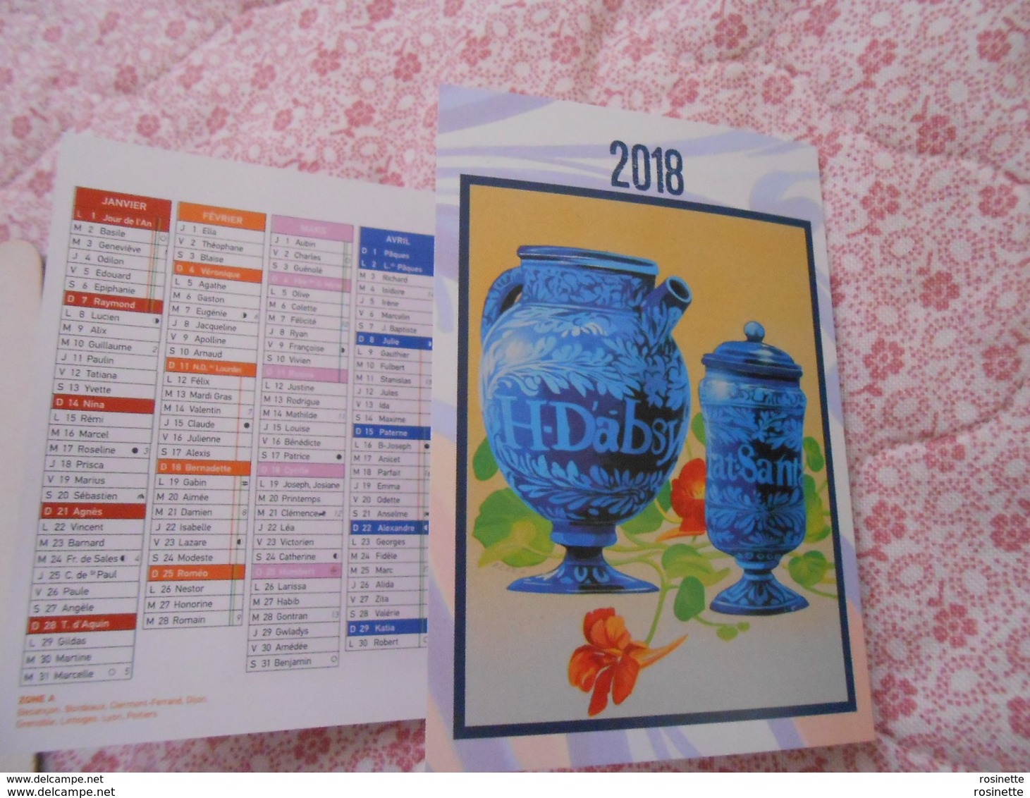 2018 - Petit Calendrier 3 Volets 2 Photos Differentes   - Pots De Pharmacie (modèle 2) - Petit Format : 2001-...