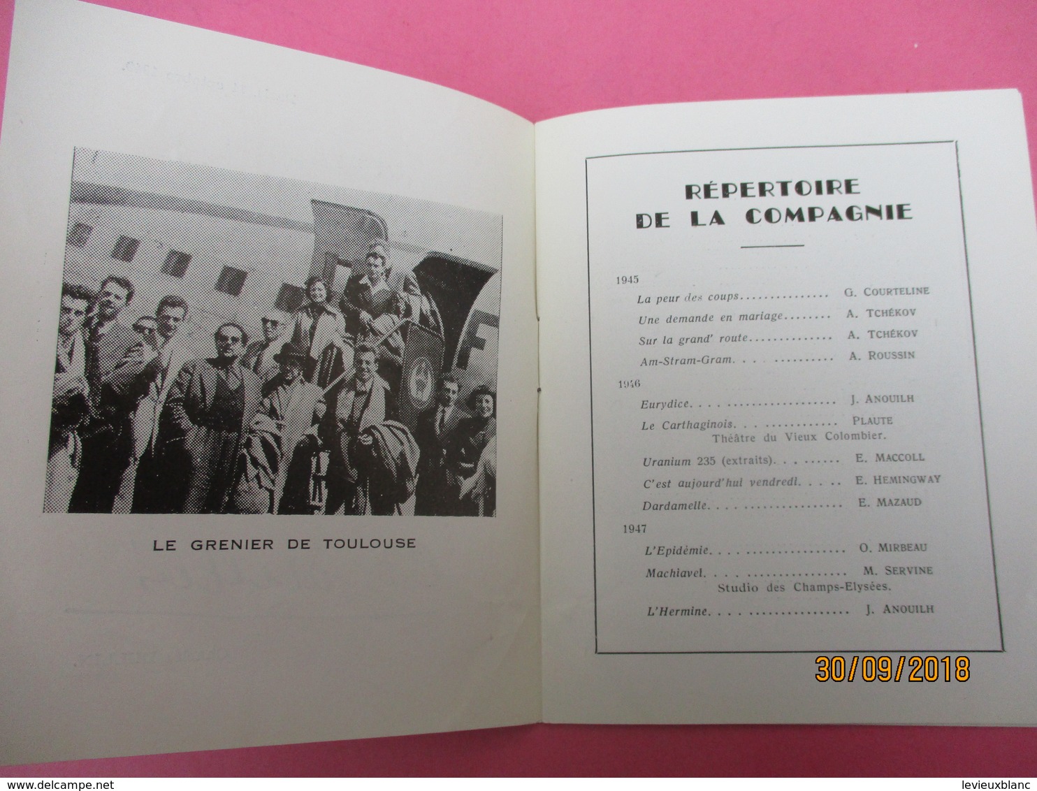 Théatre Le Grenier De TOULOUSE/Compagnie/ La Mégére Apprivoisée/William Shakespeare/1951    PROG210 - Programmes