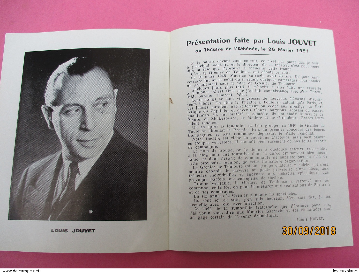 Théatre Le Grenier De TOULOUSE/Compagnie/ La Mégére Apprivoisée/William Shakespeare/1951    PROG210 - Programmes