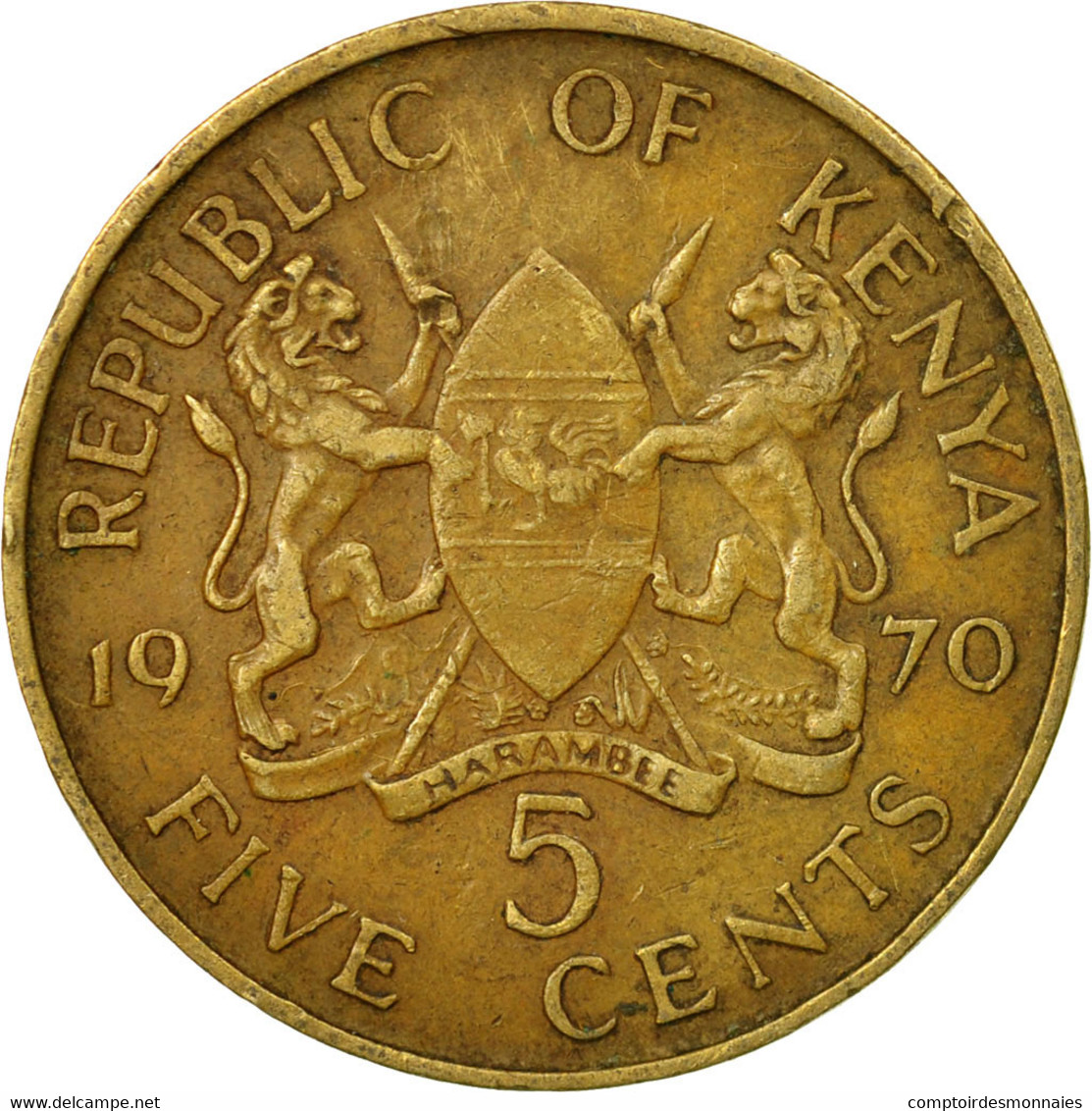 Monnaie, Kenya, 5 Cents, 1970, TTB, Nickel-brass, KM:10 - Kenya