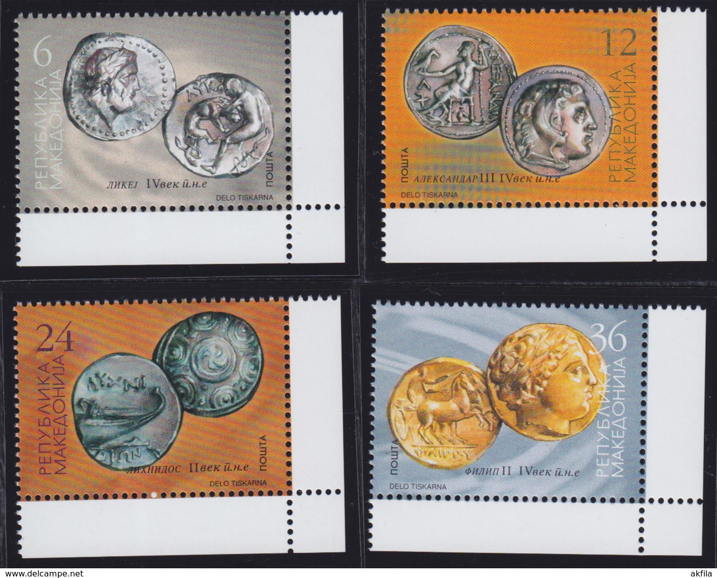 Macedonia 2002 Antique Coins, MNH (**) Michel 245-248 - North Macedonia