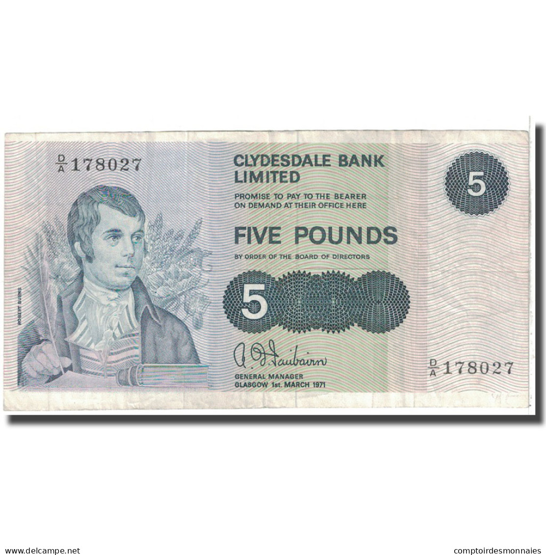 Billet, Scotland, 5 Pounds, 1971, 1971-03-01, KM:205a, TB - 5 Pounds