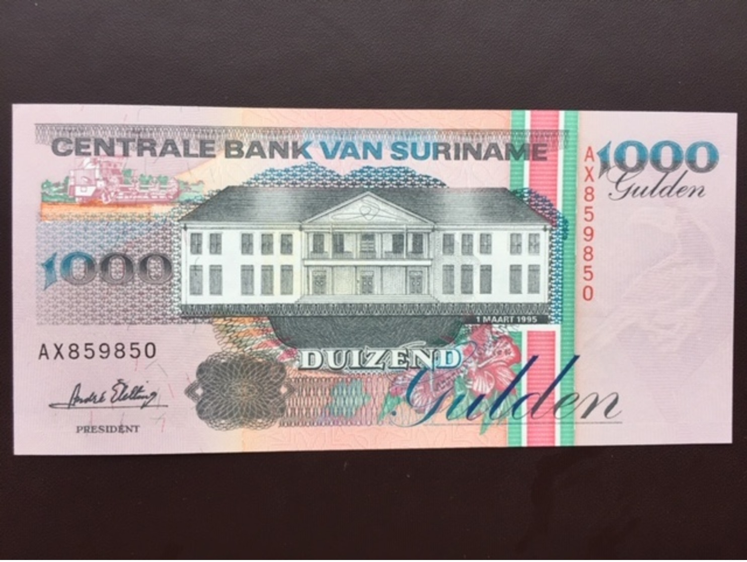 SURINAM P141 1000 GULDEN 1995 UNC - Surinam